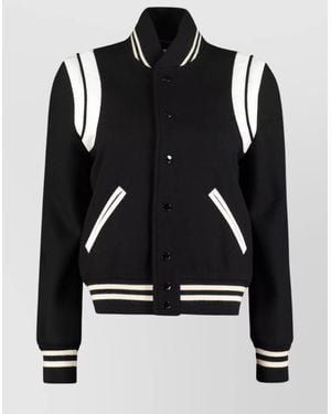 Saint Laurent Wool Bomber Jacket - Black