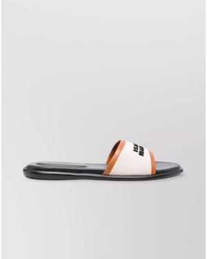 Isabel Marant Leather Trim Logo Flat Sandals - Red