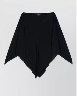 Gianluca Capannolo Isabella Cape Boat Neck Silk Satin - Black