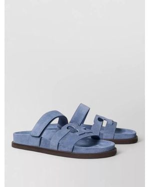 Tory Burch Ines Sport Double Strap Flat Slides - Blue