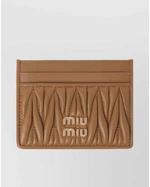 Miu Miu Lamb Leather Cardholder - Brown