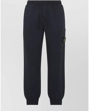 Stone Island Cotton Straight-Leg Track Trousers - Blue