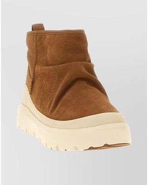 UGG Suede Platform Ankle Boots - Natural