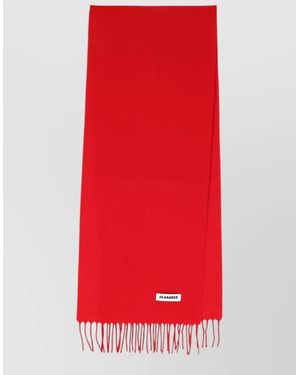 Jil Sander Soft Scarf Fringe Detailing Accessory - Red