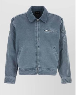 A.P.C. Denim Relaxed-Fit Bomber Jacket - Blue