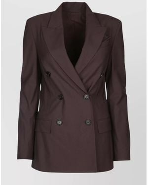 Brunello Cucinelli Tailored Blazer With Notched Lapels And Pockets - Brown