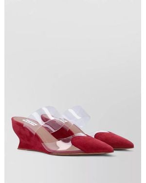 Alaïa Polyurethane Le Coeur Wedge Mules - Red