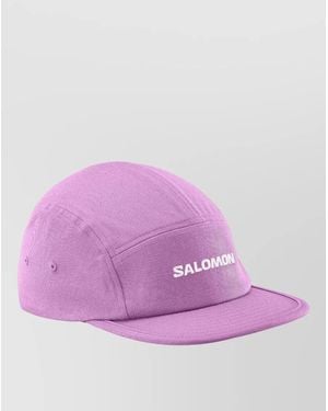 Salomon Curved Brim Cap Panelled Design Logo - Purple