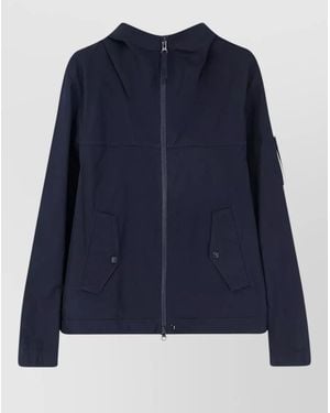 Stone Island All Weather Cotton Canvas Hooded Jacket - Blue