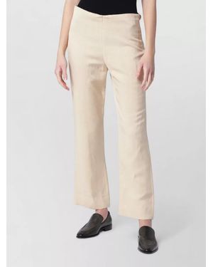 Blazé Milano Tailored Trousers Belt Loops Side Back Pockets - Natural
