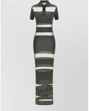 Coperni Striped Sheer Maxi Dress - White
