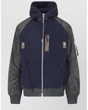 Sacai Padded Hooded Coat - Blue