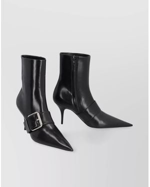 Balenciaga Knife 80 Leather Ankle Boots - White