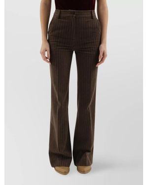 1989 STUDIO Striped Flared Trousers - Black