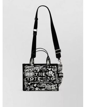 Marc Jacobs Small Cotton Tote Bag Graphic Logo - White