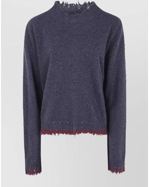 Uma Wang Cashmere Long Sleeve Sweatshirt - Blue