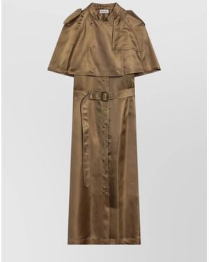 Burberry Viscose Twill Trench Dress - Natural