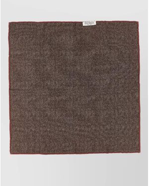 Brunello Cucinelli Silk Pinstripe Pocket Square - Brown