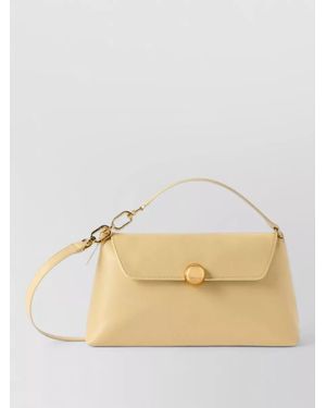 Furla Shoulder Bag Structured Shape Top Handle Strap - Natural