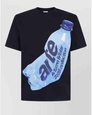 Arte' Cotton Printed T-Shirt - Blue
