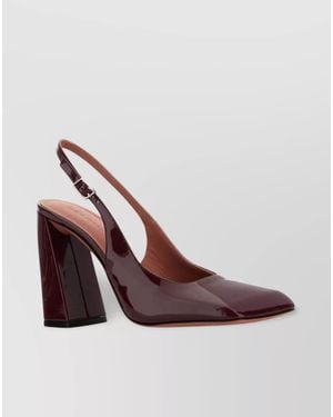AMINA MUADDI Square Toe Block Heel Pumps - Brown