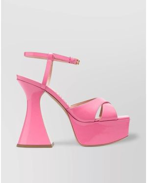 Moschino Leather Platform Sandals - Pink