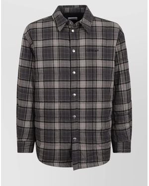 Off-White c/o Virgil Abloh Checked Quilted Cotton Overshirt - Grey