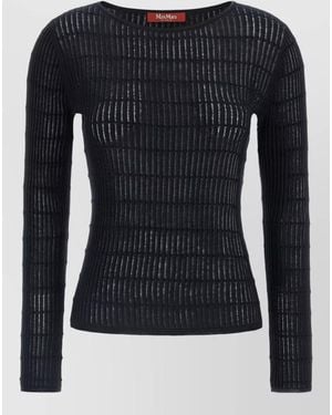 Max Mara Mstpedone Crew Neck Long Sleeve Sweater - Black