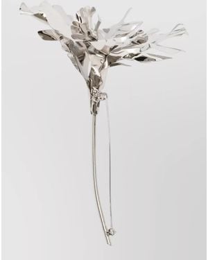 N°21 Metal Leaf Design Pin Accessory Piece - White