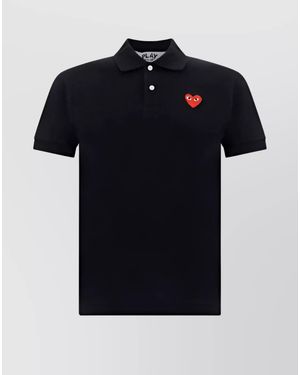 COMME DES GARÇONS PLAY Cotton Shirt With Polo Collar And Slim Fit - Black