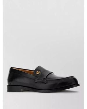 Versace Leather Loafers Round Toe Design - Multicolor