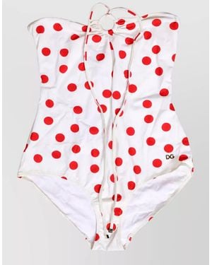 Dolce & Gabbana Polka Dot One-Piece Swimsuit - Red