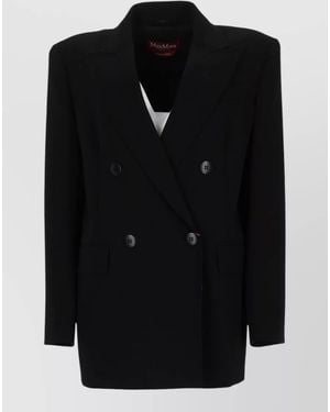 Max Mara Double-Breasted Suit Jacket - Black