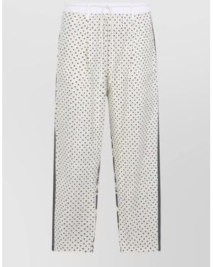 Mordecai Printed Cotton Wide-Leg Pyjama Trousers - White