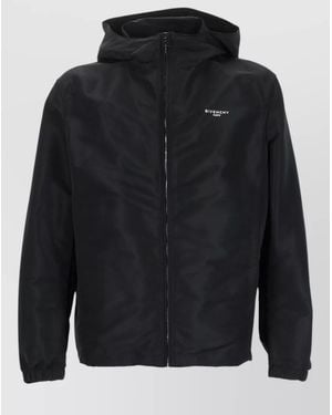 Givenchy Hooded Coat Featuring Practical Elastic Cuffs - Blue
