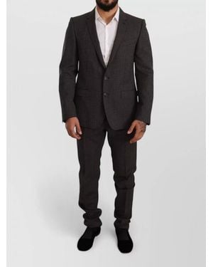 Dolce & Gabbana Virgin Wool Two Piece Tailored Suit - Black
