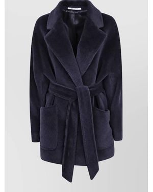 Tagliatore Alpaca Wool Fitted Coat - Blue