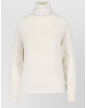 Ma'ry'ya Turtleneck Knit Jumper Long Sleeve Design - White