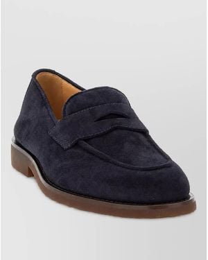 Brunello Cucinelli Suede Penny Loafers - Blue