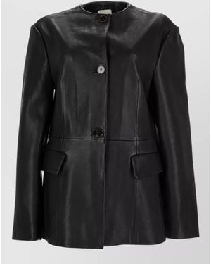 Alysi Leather Coat - Black