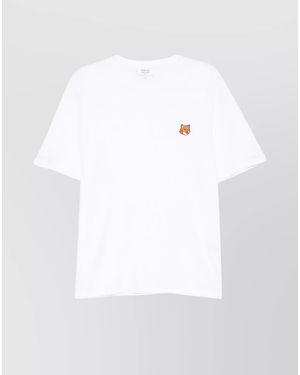 Maison Kitsuné Cotton Regular-Fit Fox Head Crew-Neck Short-Sleeve T-Shirt - White