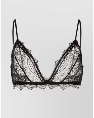 Anine Bing Lace Triangle Bralette - Grey