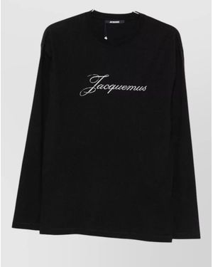 Jacquemus Logo Cotton Long-Sleeve T-Shirt - Black