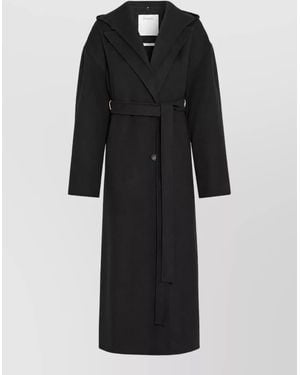 Sportmax Virgin Wool Oversized Belted Coat - Black