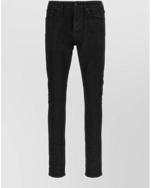 Purple Denim Low-Rise Tapered Jeans - Black