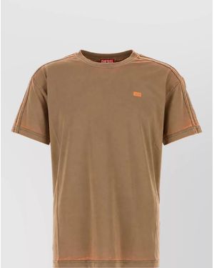 DIESEL Cotton Blend T-Shirt - Natural