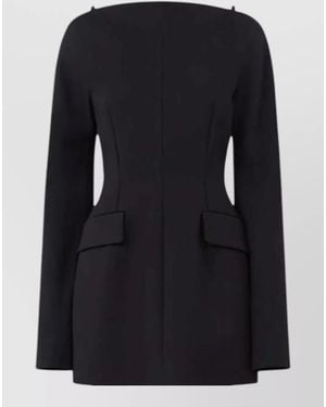 Sportmax Hourglass Dress Technical Cotton Cady - Black