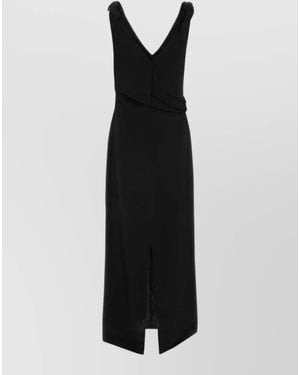 Co. Visse Dress V Neckline Sleeveless Midi - Black