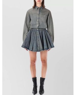 Haikure Denim Shirt Mini Dress - Gray