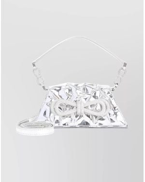 Mach & Mach Samantha Double Bow Shoulder Bag - White